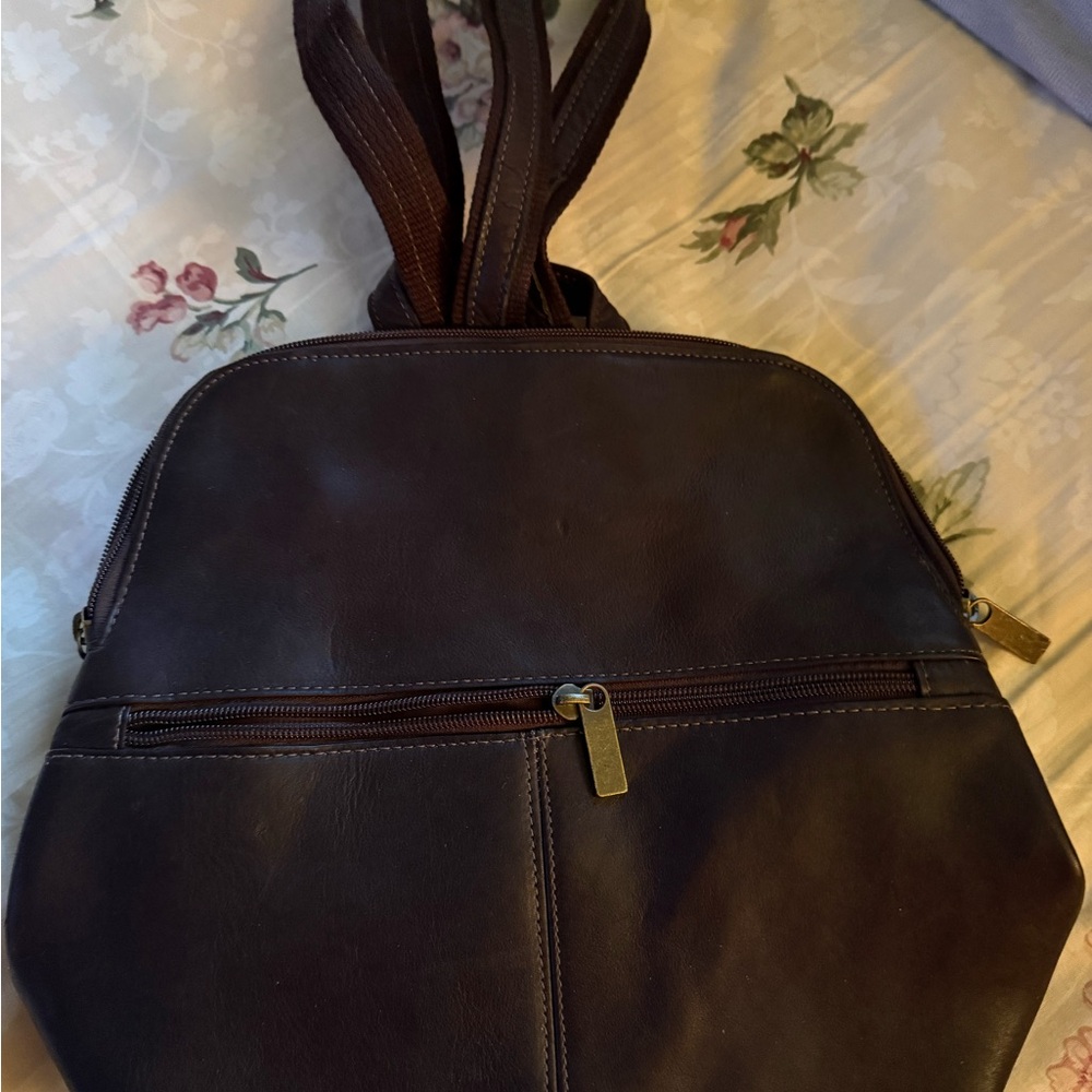 Sophisticated Dark Brown Leather Backpack